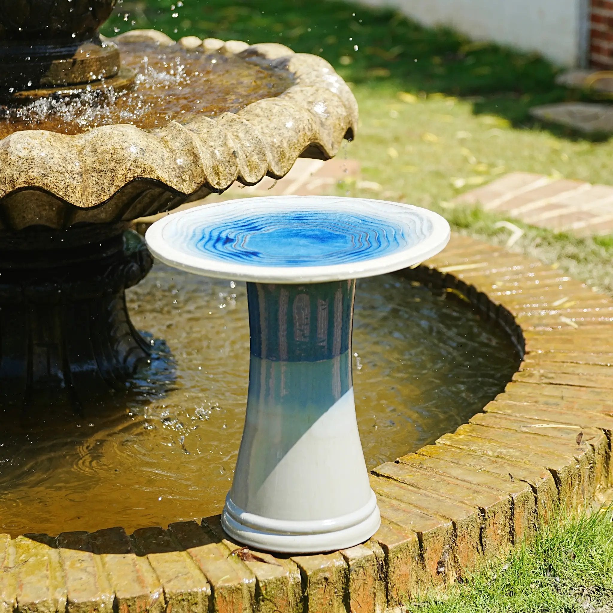 Handmade Glazed Ceramic Bird Bath by HouseOfZazla