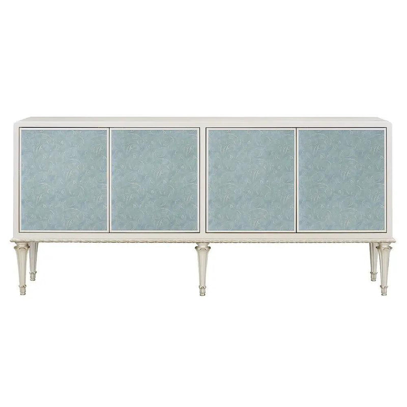 Ansaldo - Console Cabinet - Pearl White & Silver Shimmer by Unique Piece Furniture