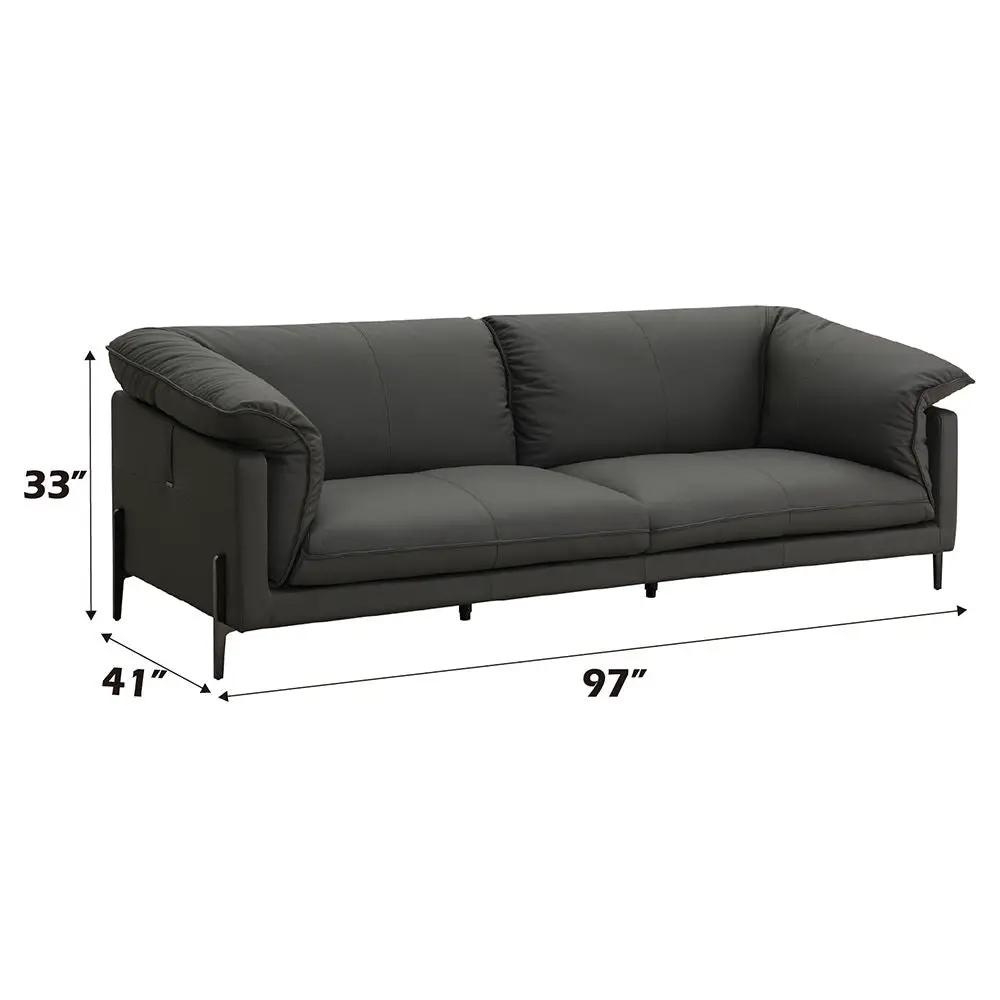 Tadi - Sofa - Black Top Grain Leather by Unique Piece Furniture