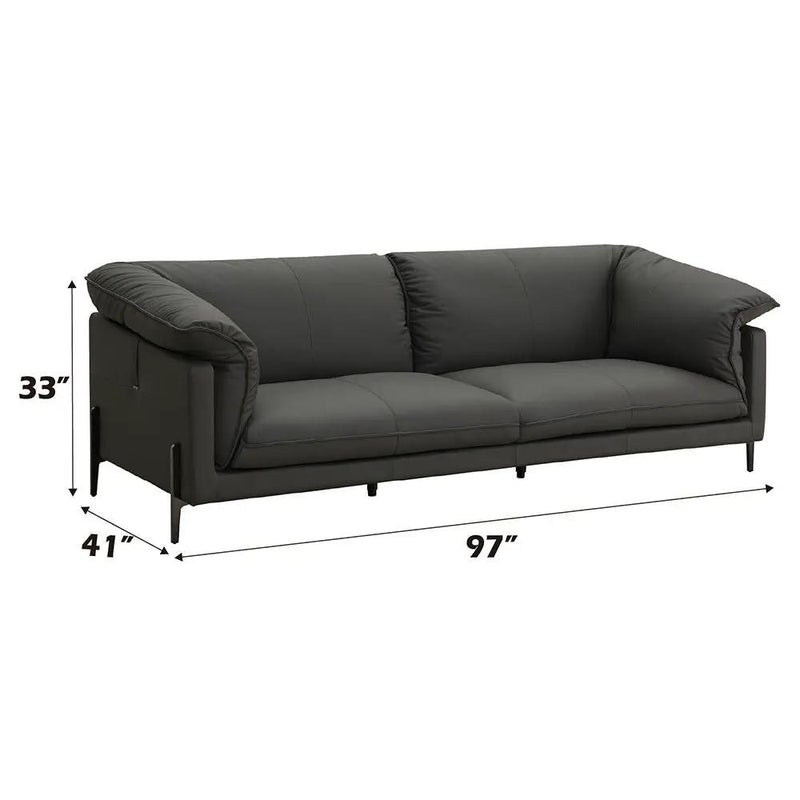 Tadi - Sofa - Black Top Grain Leather by Unique Piece Furniture