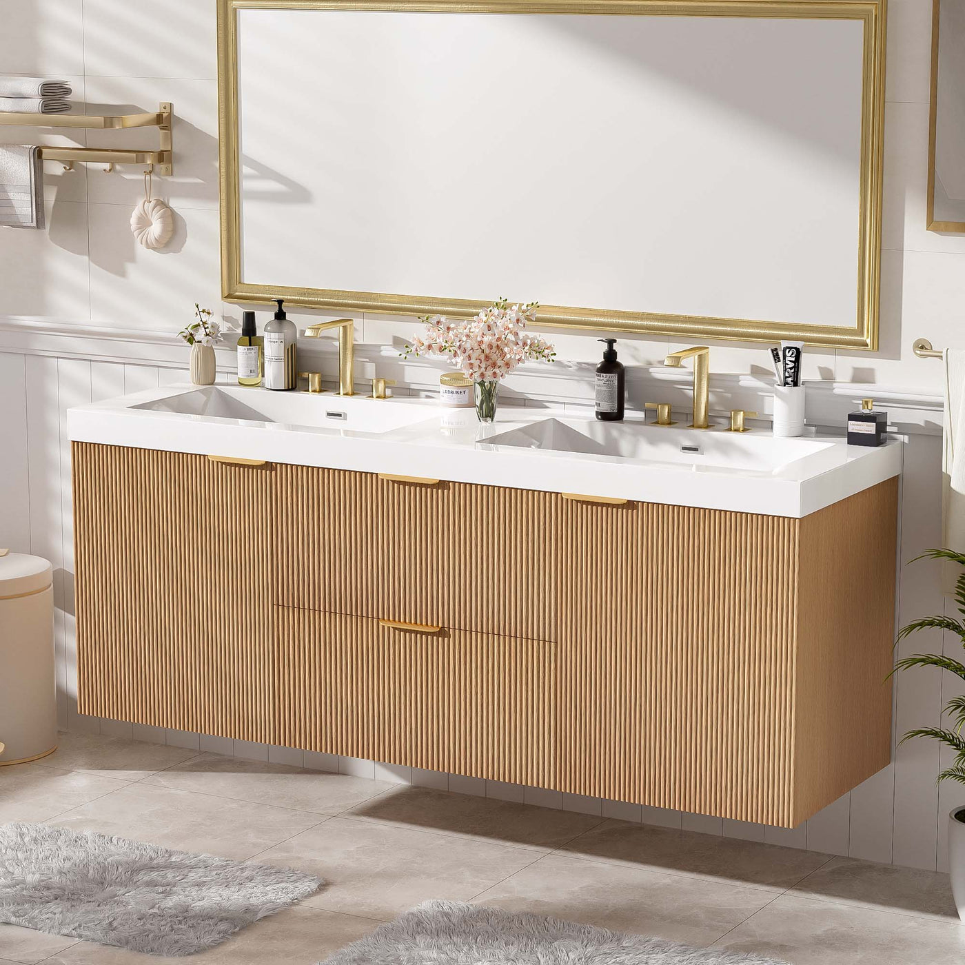 Modern Wall Mounted Bathroom Vanity, Soft Close Doors by Unique Piece Furniture