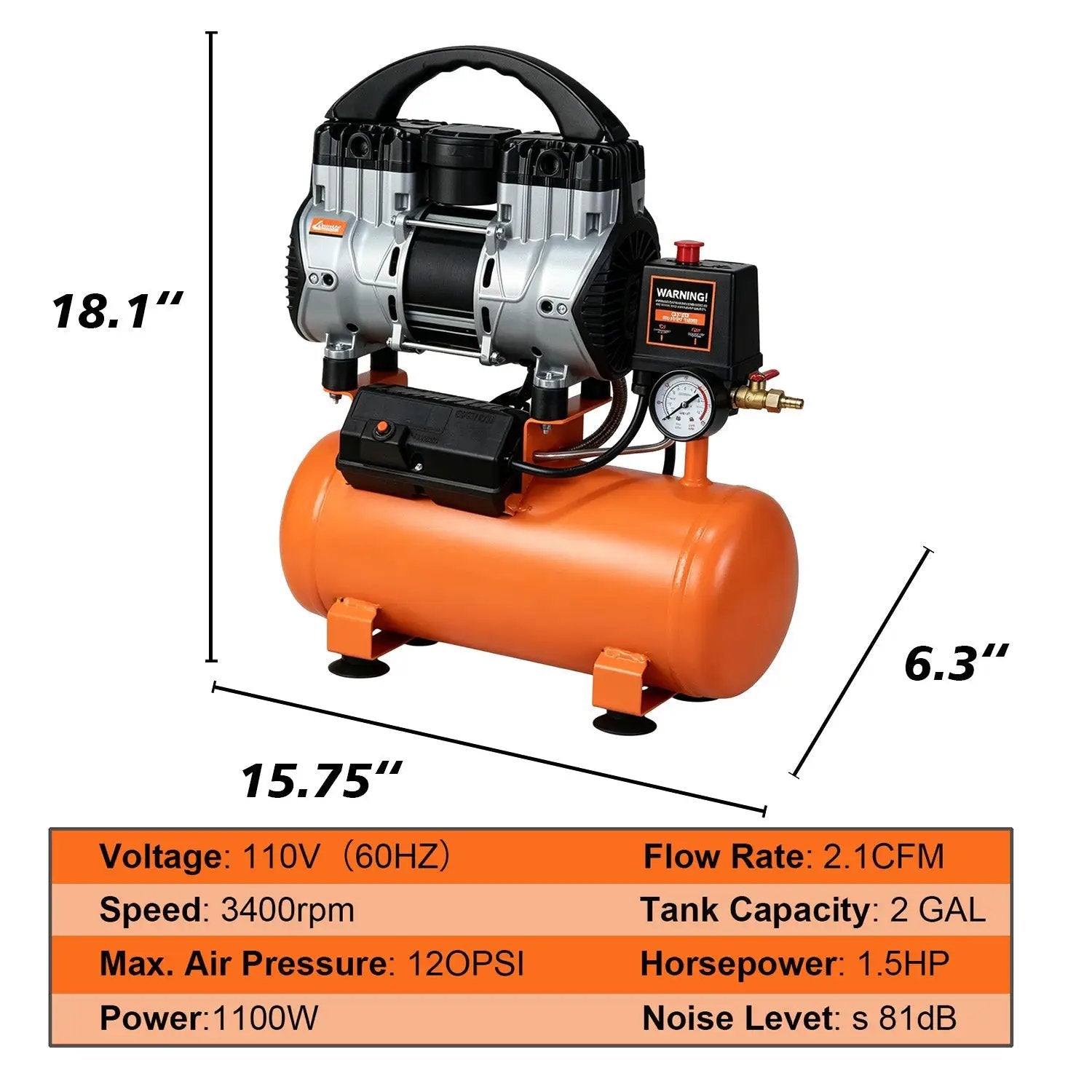 Quiet Low Noise Oil-Free Air Compressor by HouseOfZazla