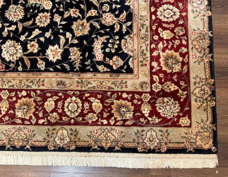 Sino Persian Rug 8x10, Black and Red, Floral Allover by Jewel Rugs