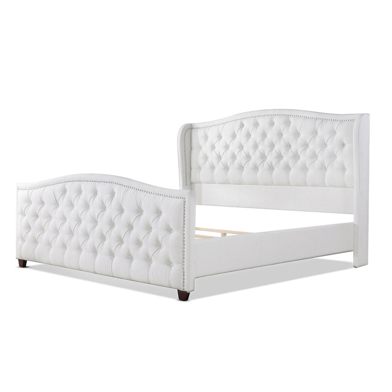 Marcella - Upholstered Shelter Headboard Bed Set by HouseOfZazla