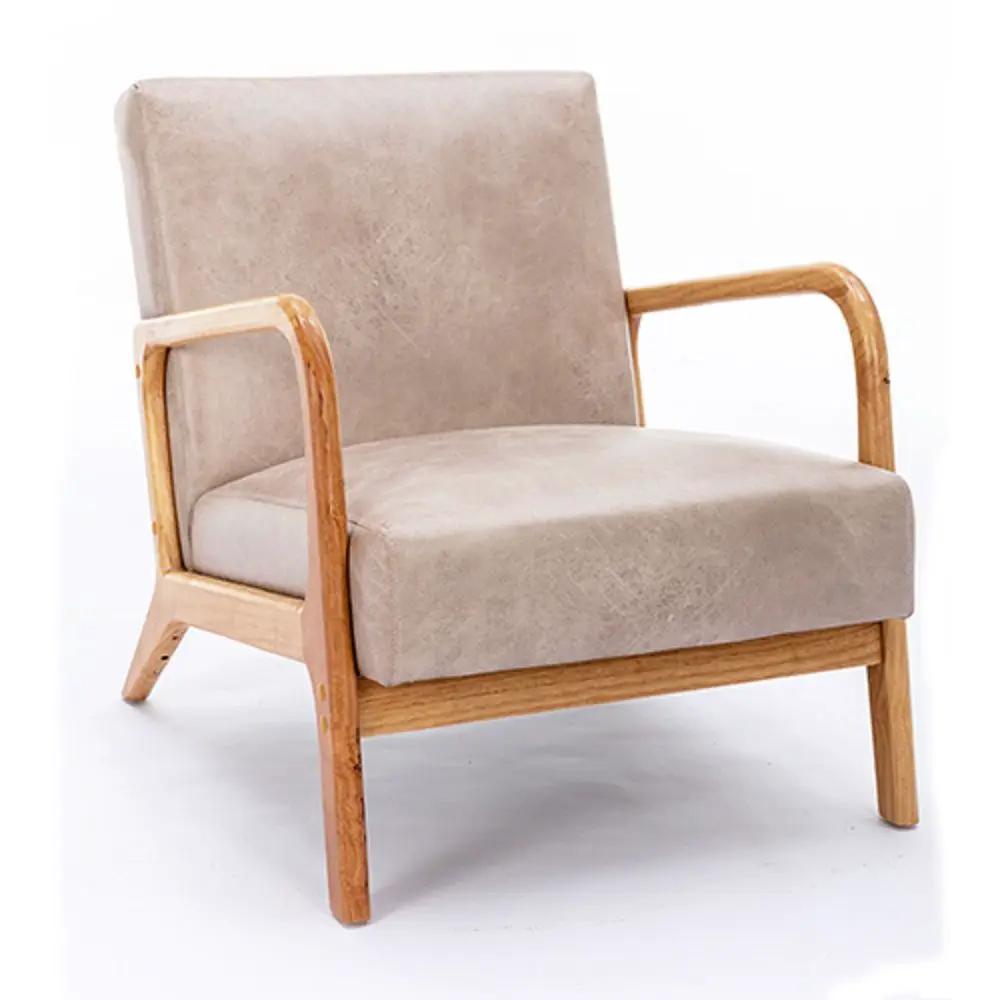 Classic Mid-Century Modern Accent Chairs, Open Framed Armchair With Cushioning by HouseOfZazla