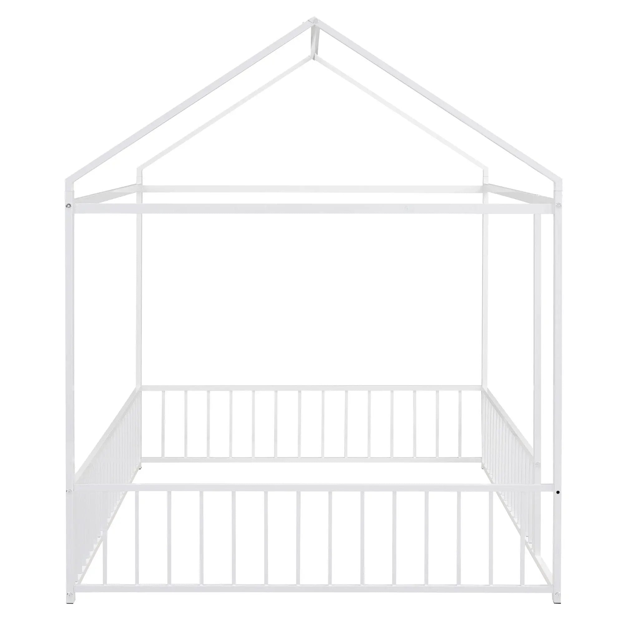Metal Bed House Bed Frame With Fence by HouseOfZazla