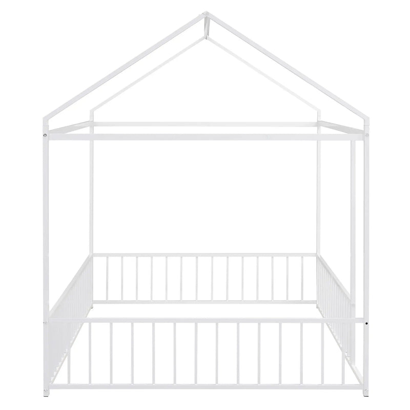Metal Bed House Bed Frame With Fence by HouseOfZazla