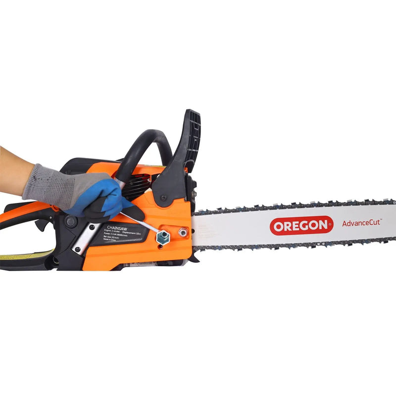 58Cc Gasoline Chainsaw 20" Bar For Wood Cutting With Oregon Chain And Bar - Orange by HouseOfZazla
