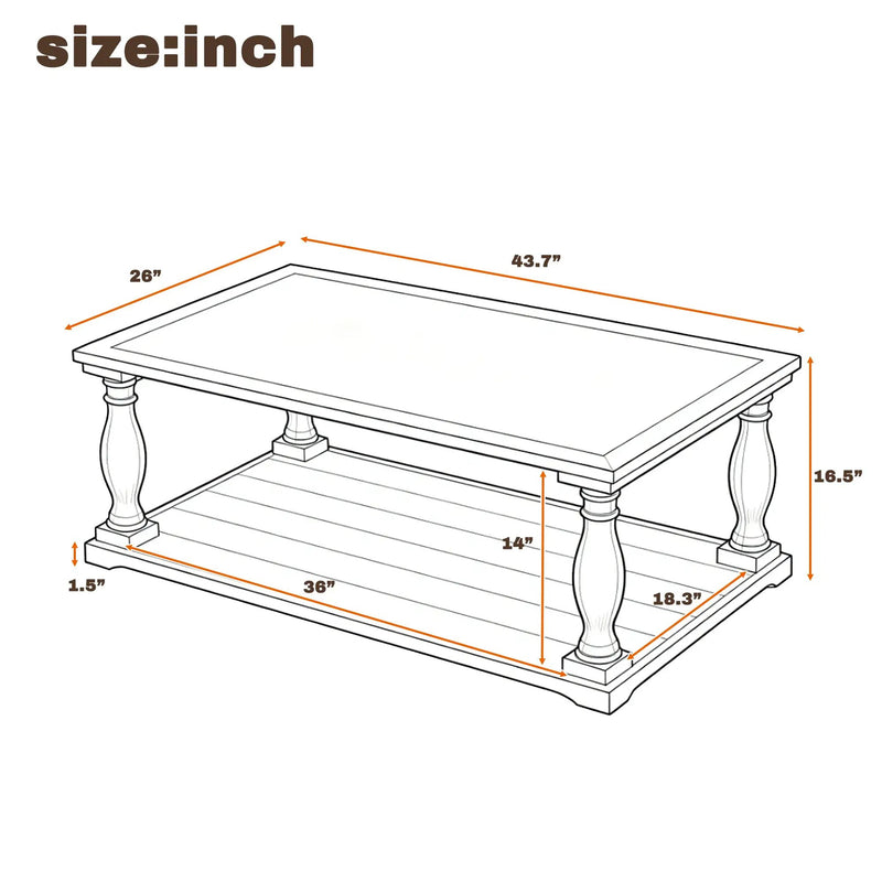 Vibe Haus Farmhouse Rectangular Coffee Table by HouseOfZazla