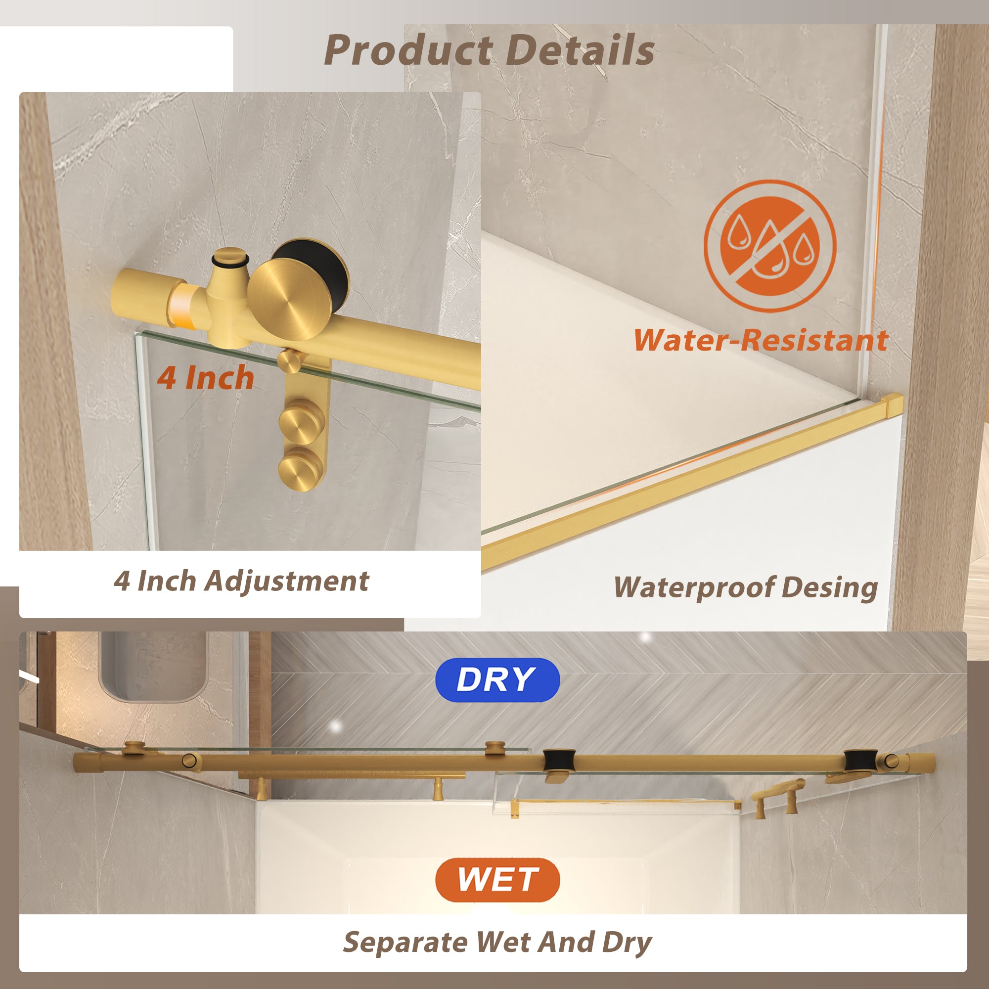 56-60" x 66" Frameless Sliding Bathtub Door by HouseOfZazla
