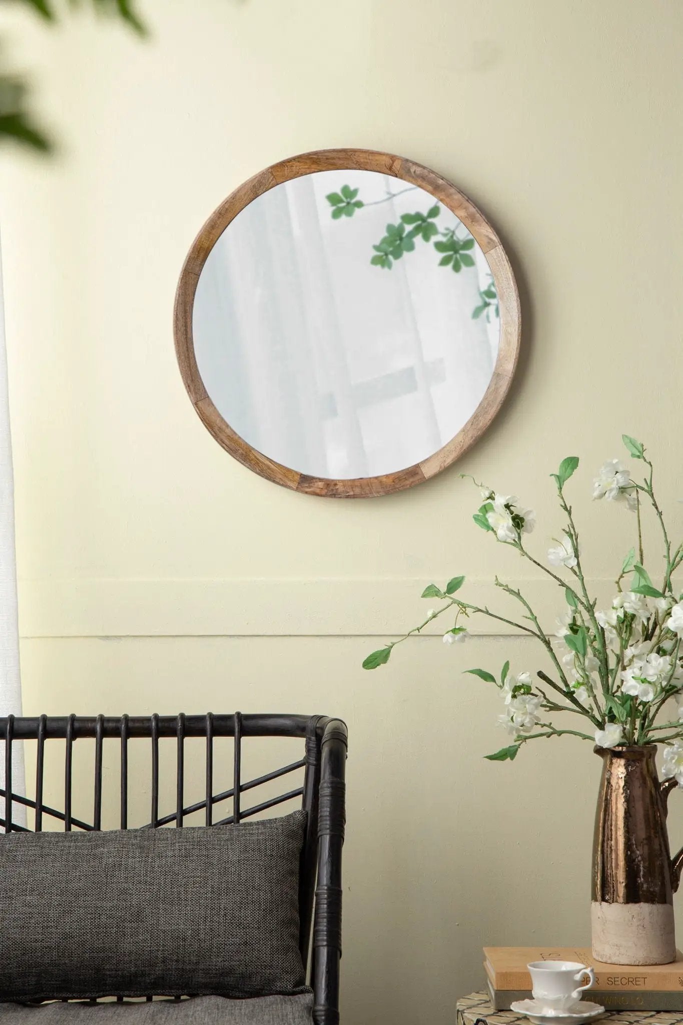 Transitional Decor Style Wall Mirror Decor With Frame For Bathroom by HouseOfZazla
