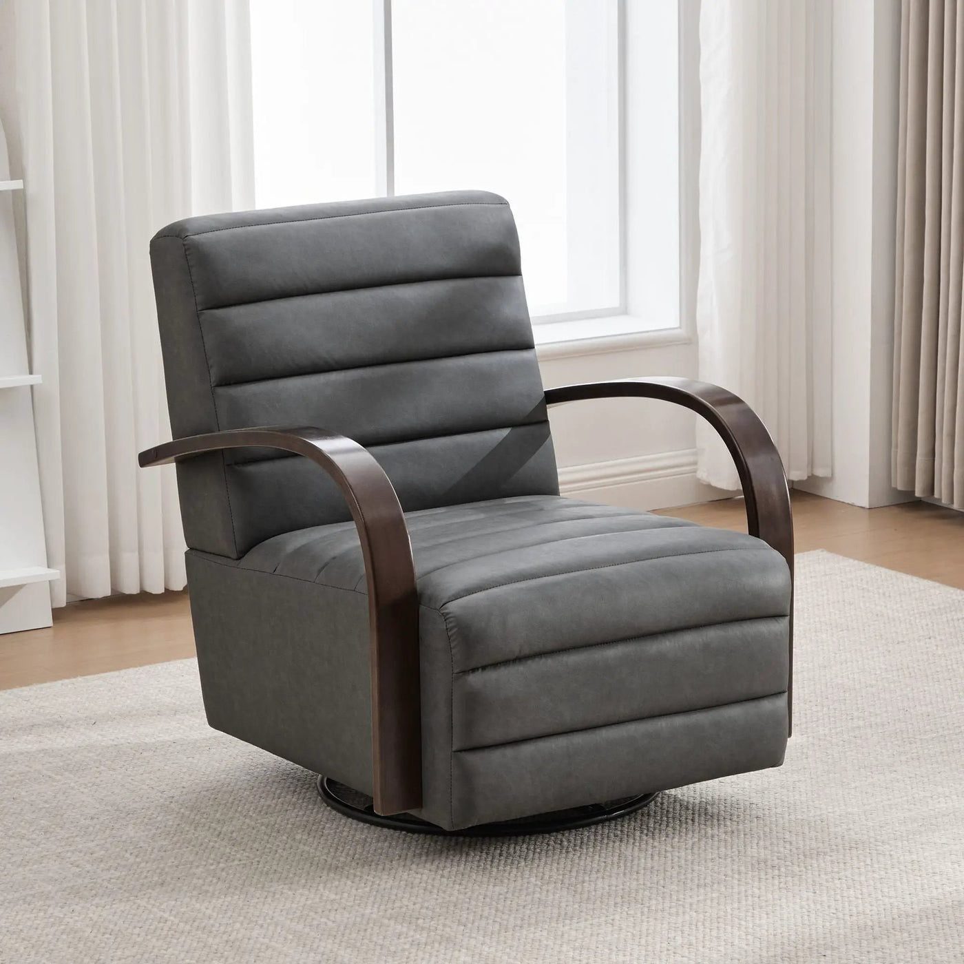 360° Swivel Accent Chair With Armrests, Comfy Lounge by Unique Piece Furniture