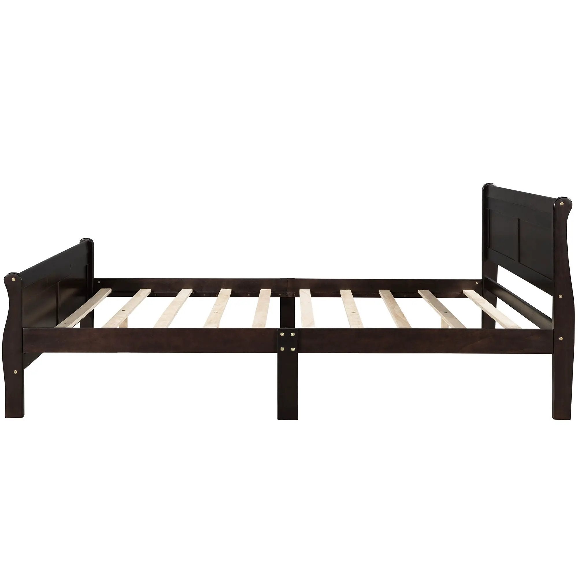 Platform Bed Frame Mattress Foundation Sleigh Bed With Headboard / Footboard / Wood Slat Suppor by HouseOfZazla
