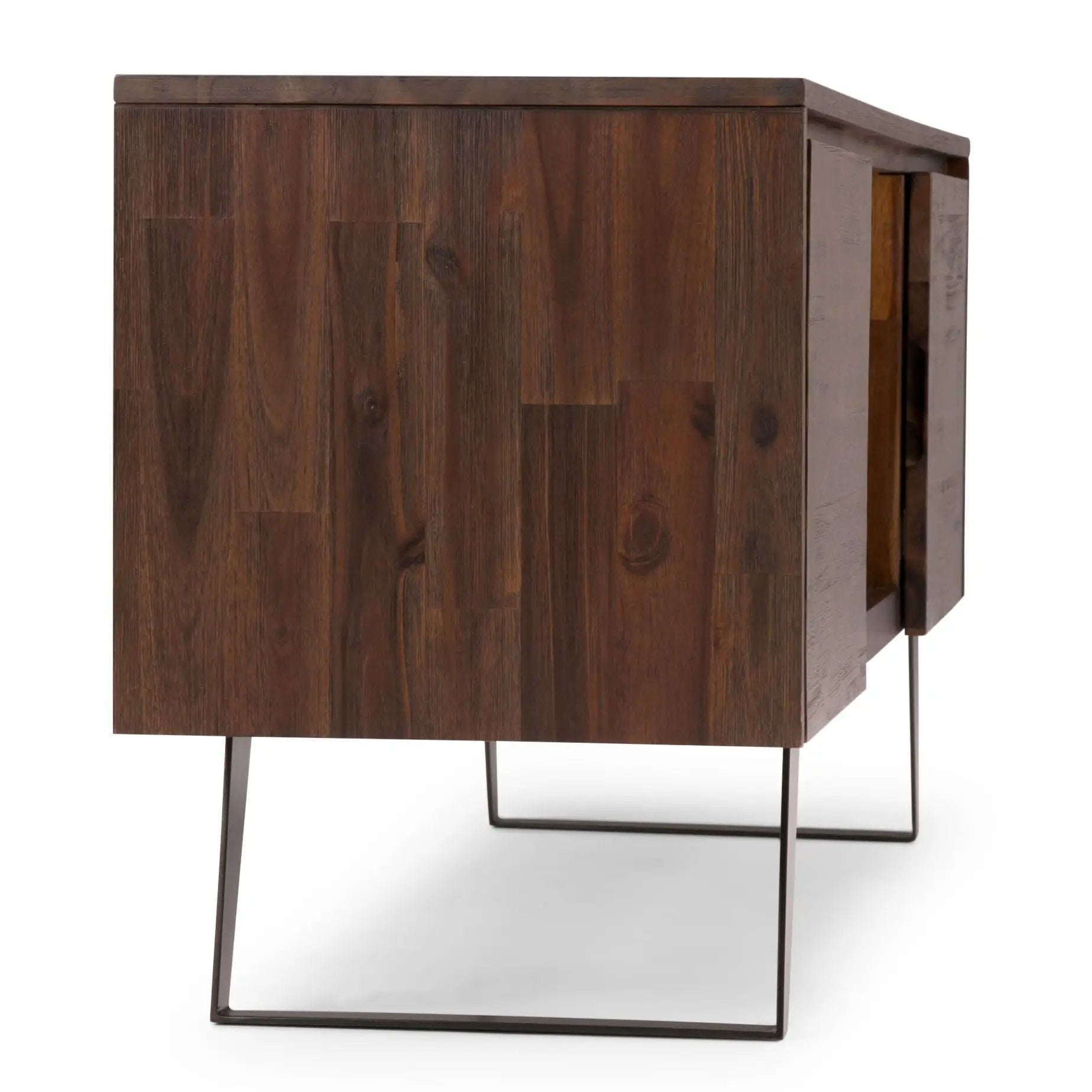 Lowry - TV Media Stand - Distressed Charcoal Brown by HouseOfZazla