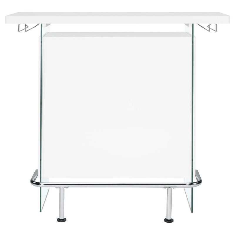 Acosta Freestanding Home Bar Wine Cabinet White High Gloss by Unique Piece Furniture
