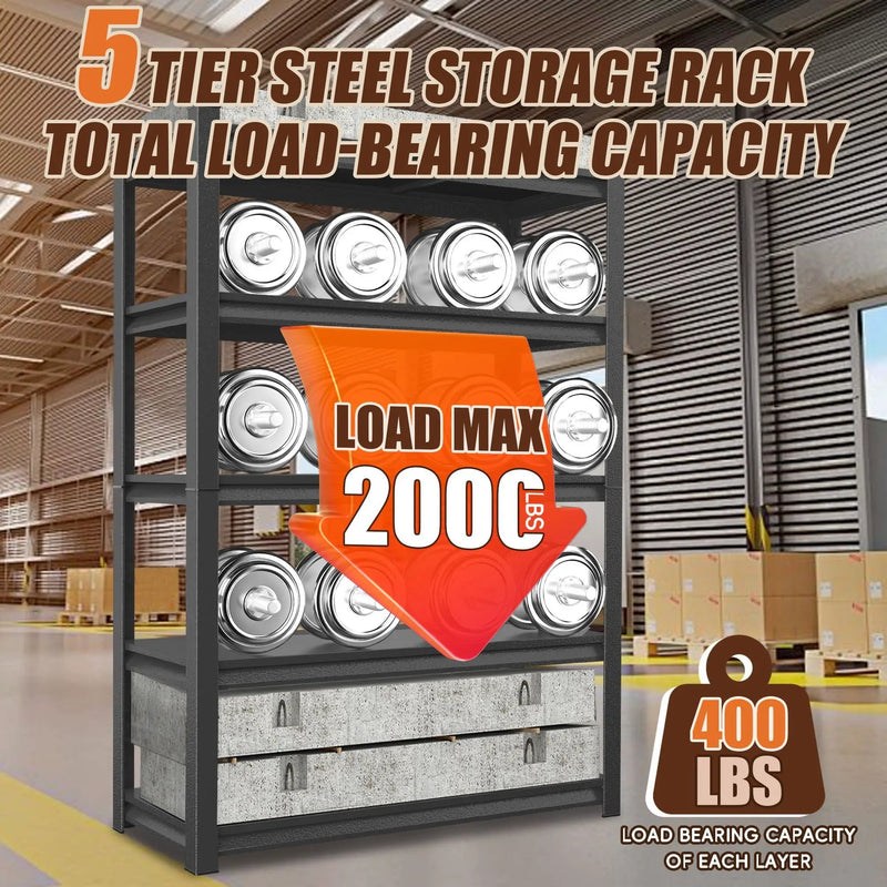 5 Tier Heavy Duty Shelving Unit Adjustable Shelving Units by HouseOfZazla