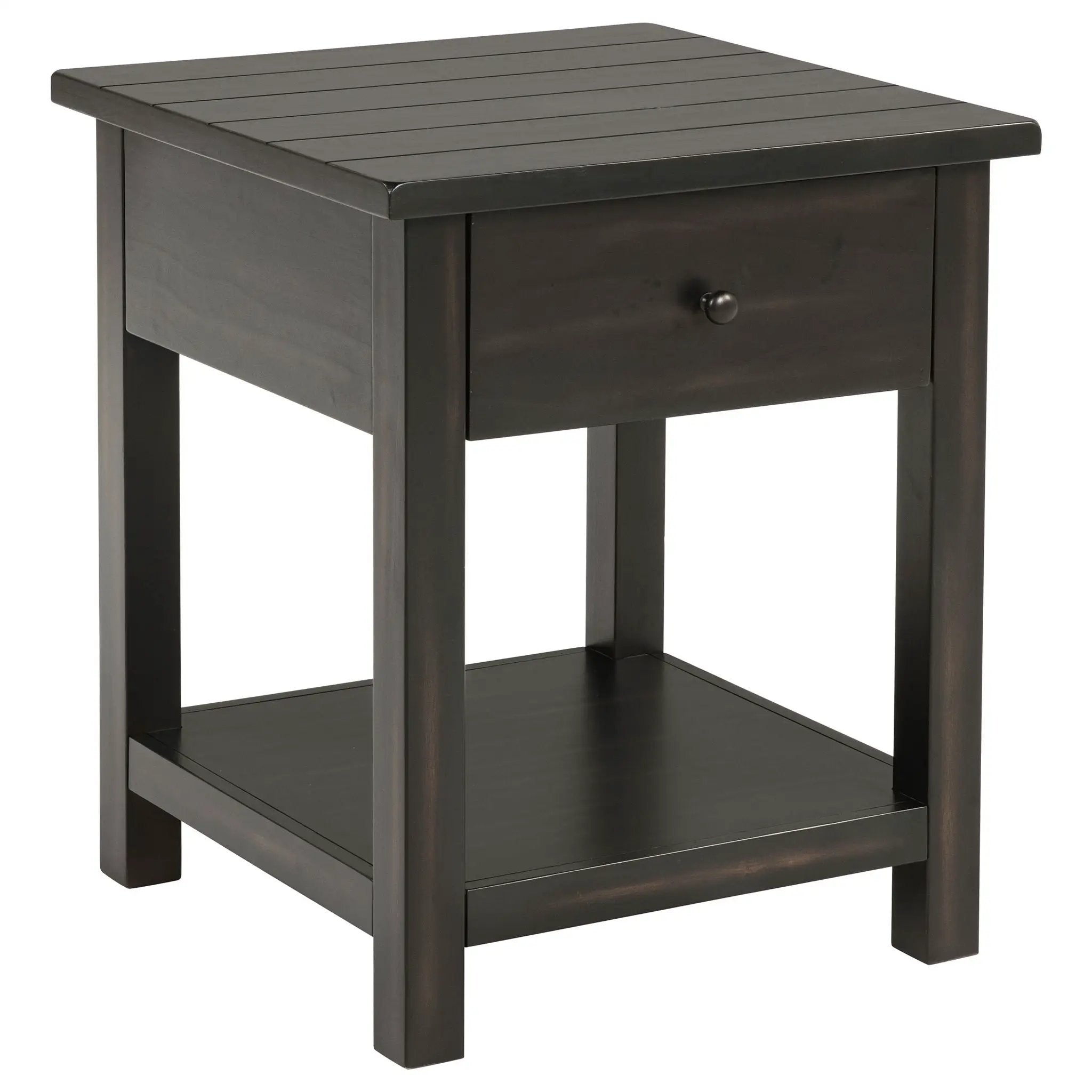Payne 1-drawer Wood End Table with Shelf Distressed Java by Unique Piece Furniture