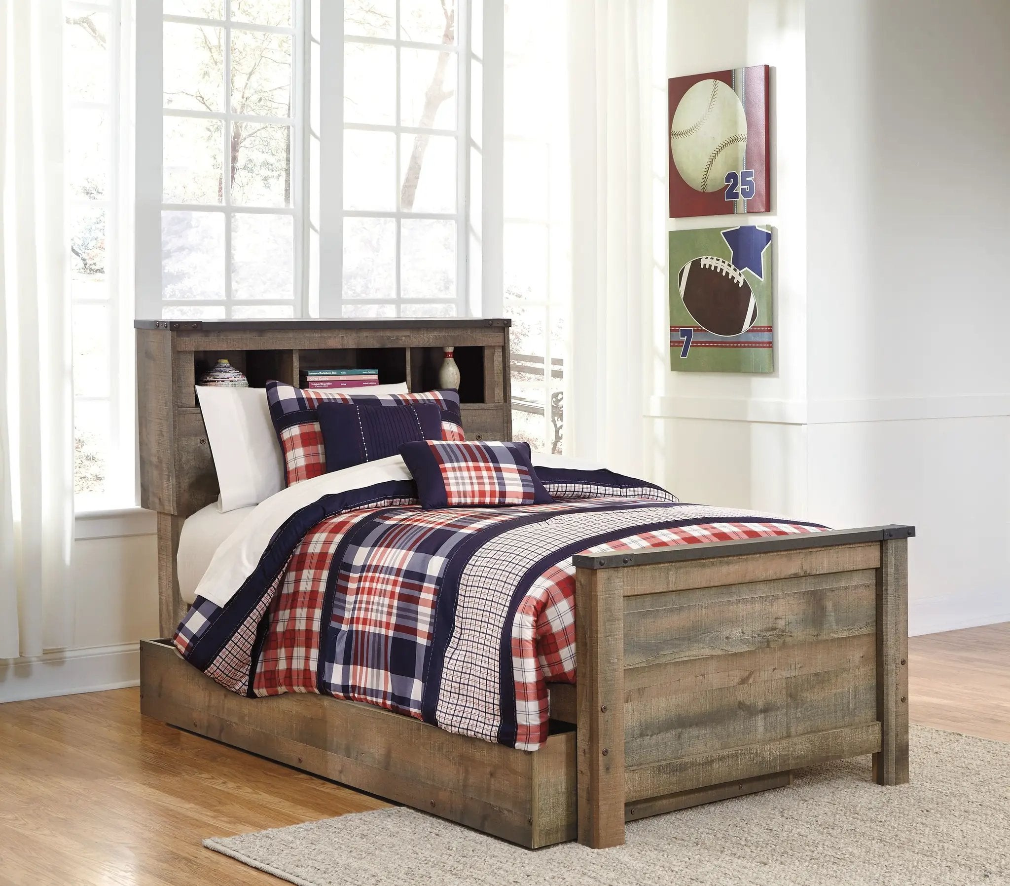 Trinell - Twin Bookcase Bed With 1 Large Storage Drawer - Brown by Unique Piece Furniture