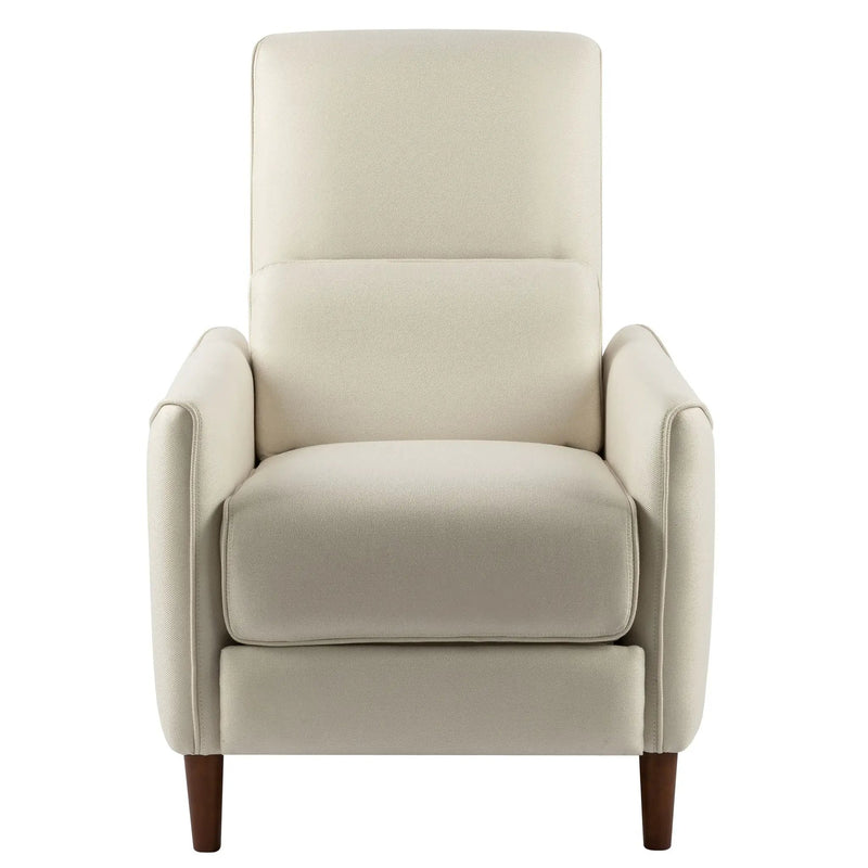 Upholstered Push Recliner Chair With Rubber Wood Legs For Living Room by Unique Piece Furniture