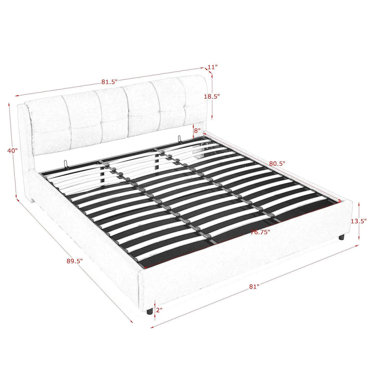 Storage Upholstered Hydraulic Platform Bed With Integrated Headboard by Unique Piece Furniture
