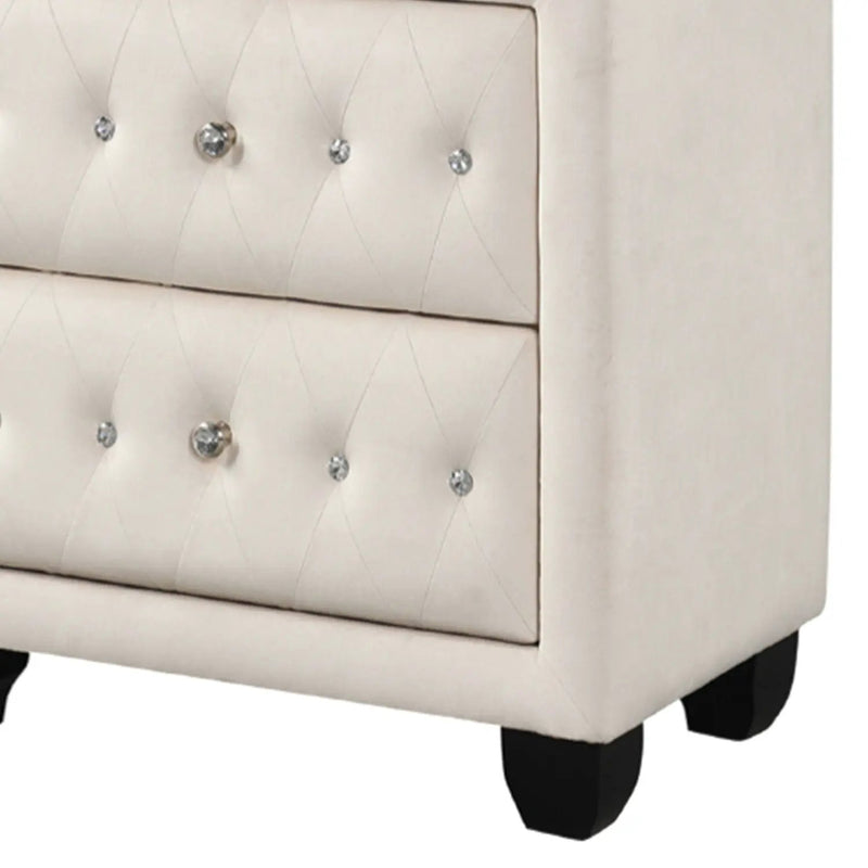 Sophia - 2 Drawer Upholstered Nightstand by HouseOfZazla