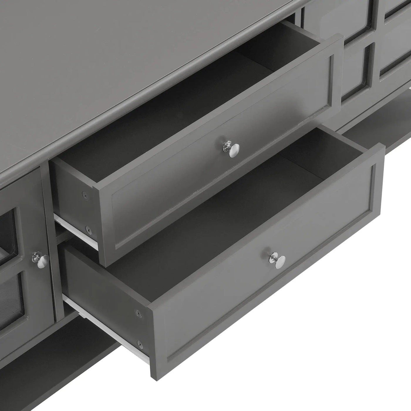 TV Stand, Entertainment Center With Dual Drawers And Hidden Storage, Cabinet With Soft Closing Doors And Sleek Panel Design by HouseOfZazla