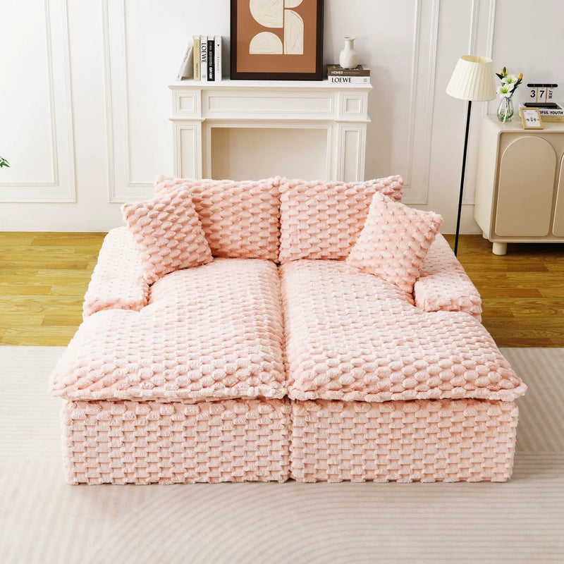 Double Chaise Lounge With Full Compressed Sponge by HouseOfZazla
