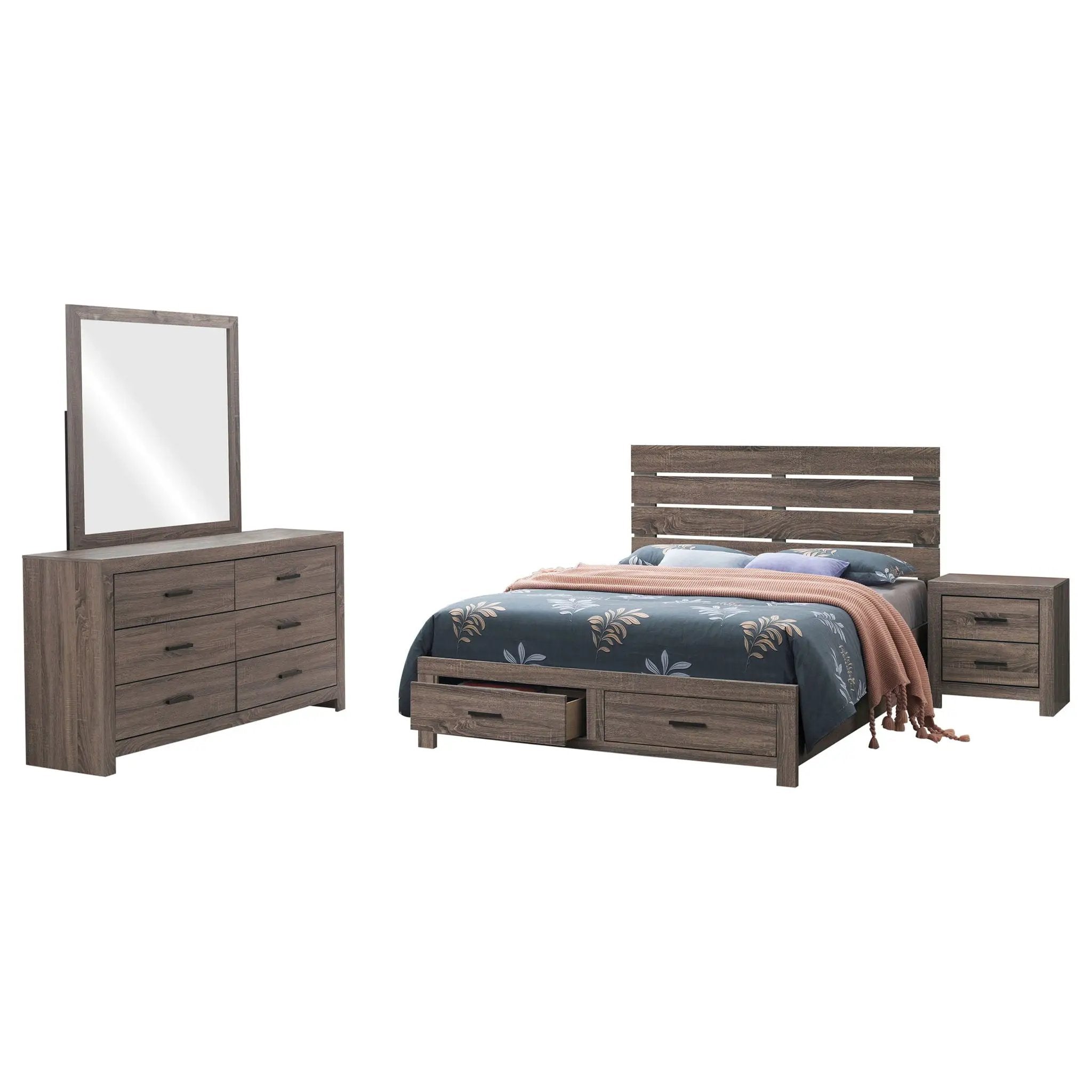 Brantford 4-piece Eastern King Bedroom Set Barrel Oak by Unique Piece Furniture