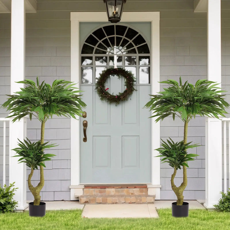 Artificial Dracaena Tree Indoor Faux ery Plant For Decoration, 150Cm - Green by HouseOfZazla