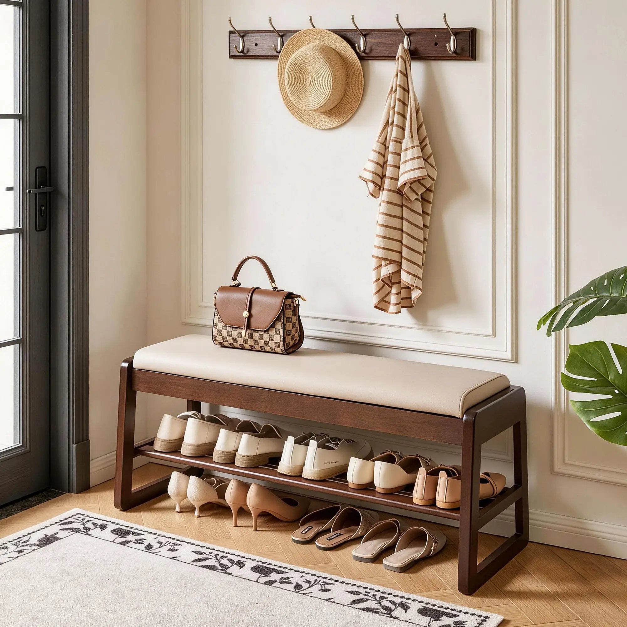 Wood Shoe Storage Bench by HouseOfZazla