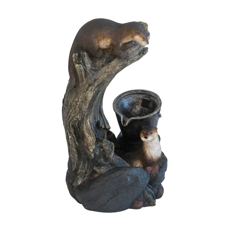 Decorative Water Foutain With Otter Design, With Light And Pump, For Indoor And Outdoor - Brown by Unique Piece Furniture