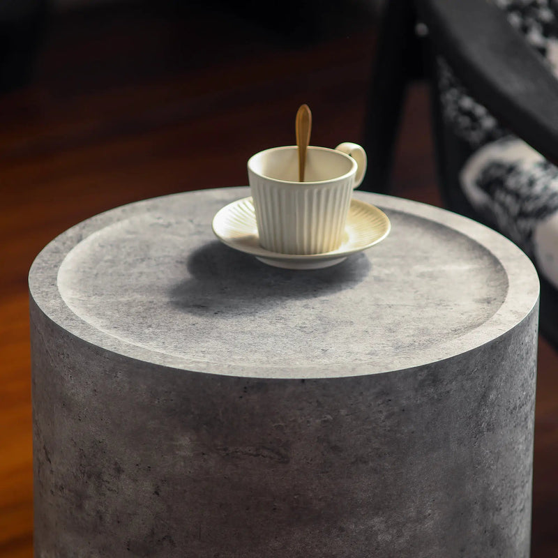Modern Faux Concrete Round Corner Accent Table by HouseOfZazla