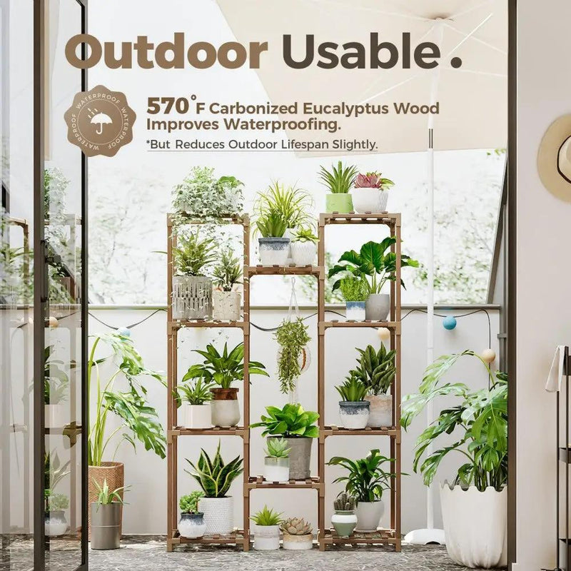 Multiple Plants Pots Wood Flower Stand by HouseOfZazla