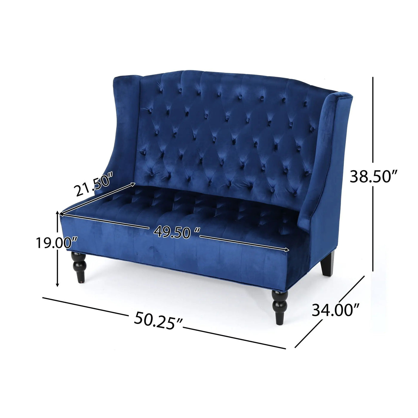 Nurturing Upholstered Loveseat With Wing Back And Diamond Tufting by HouseOfZazla