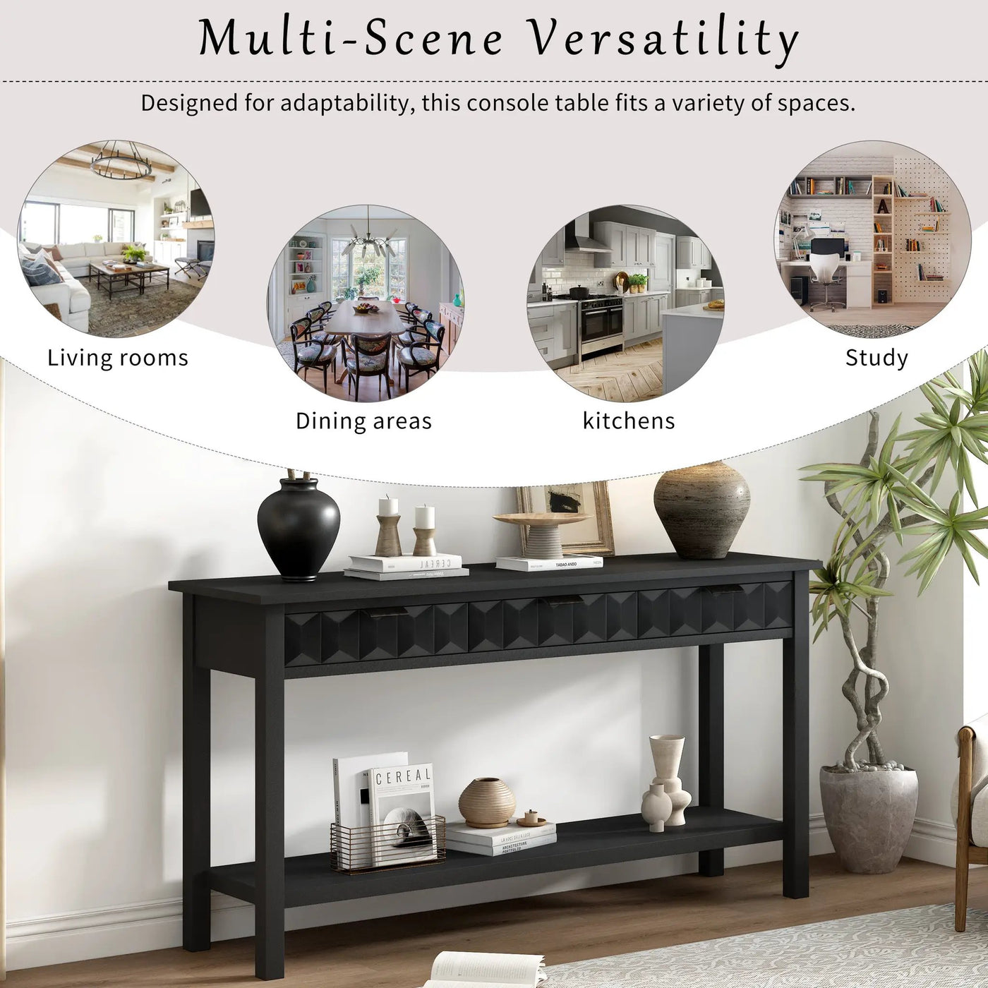 U_Style 58.3'' Fir Veneer Entryway Table by HouseOfZazla