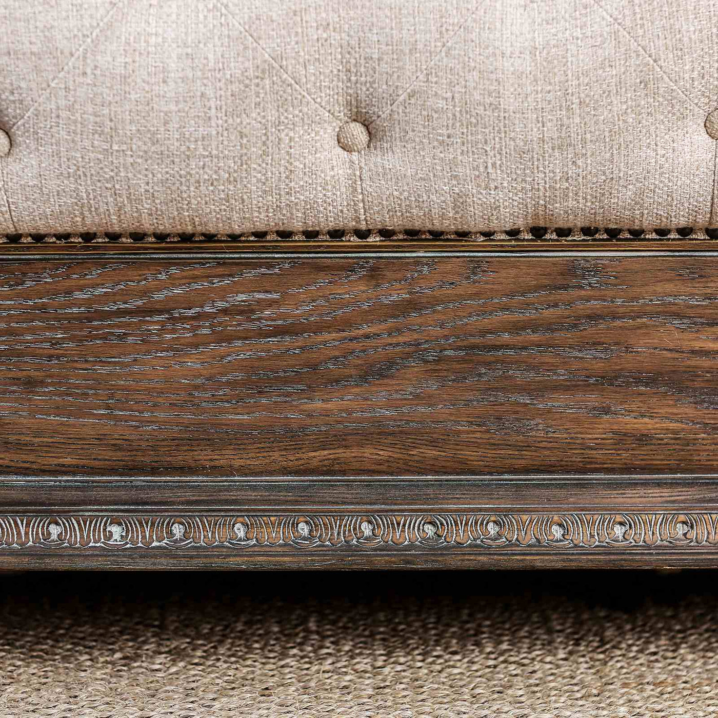 Sleigh Bed With Button Tufted Fabric Headboard And Footboard by HouseOfZazla