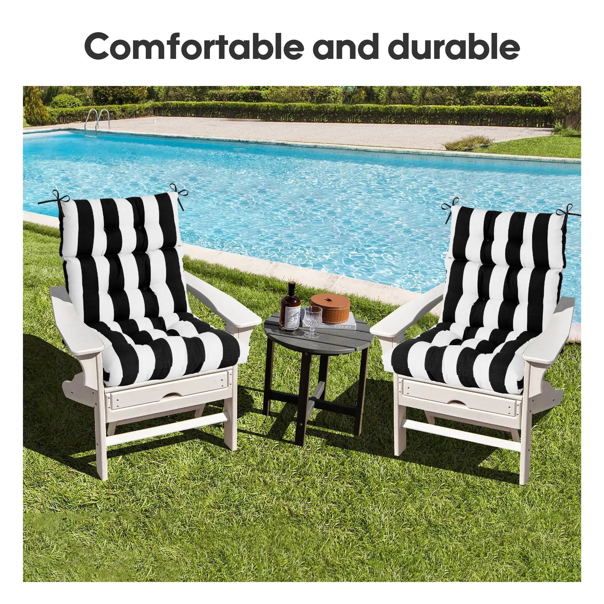 2-Piece High Back Patio Chair Cushion Set by HouseOfZazla