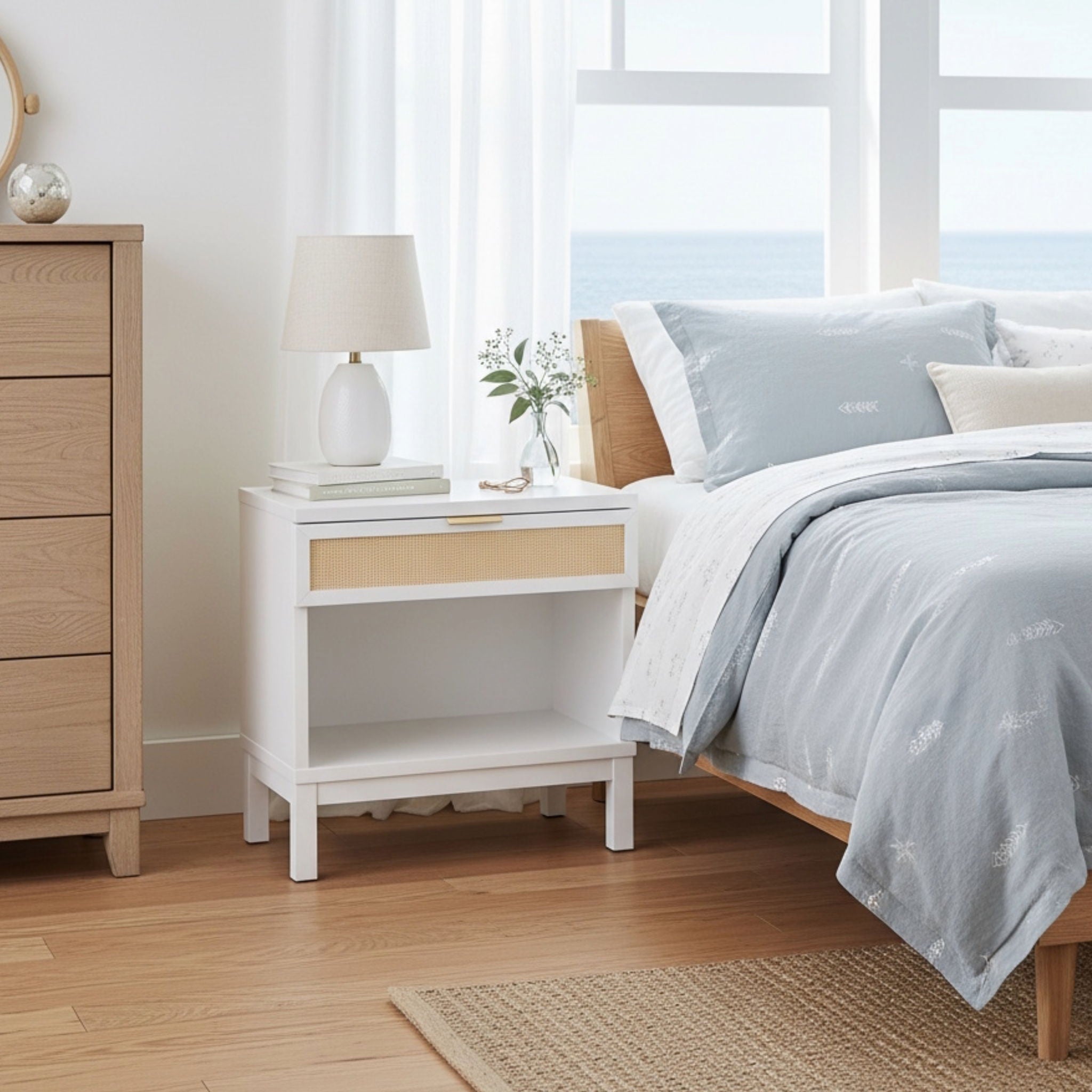 Blake - 1 Drawer Nightstand - White by HouseOfZazla