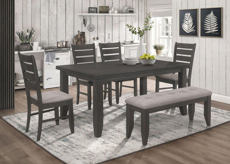 Dalila 6-piece Rectangular Dining Table Set Dark Grey by Unique Piece Furniture