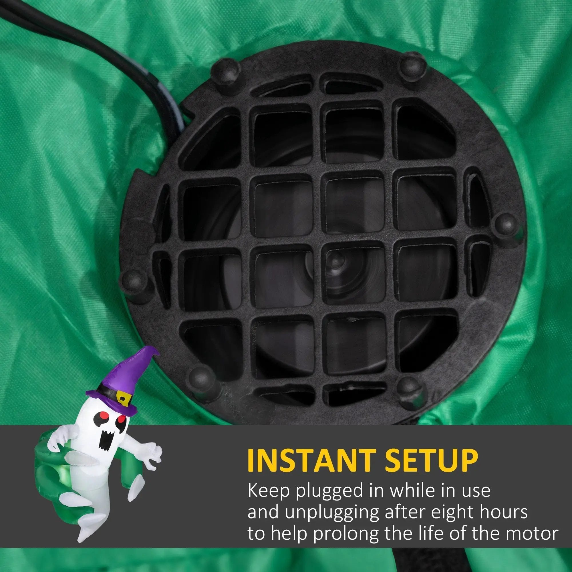 4ft Animated Window-Cling Inflatable Ghost with LED Illumination by HouseOfZazla