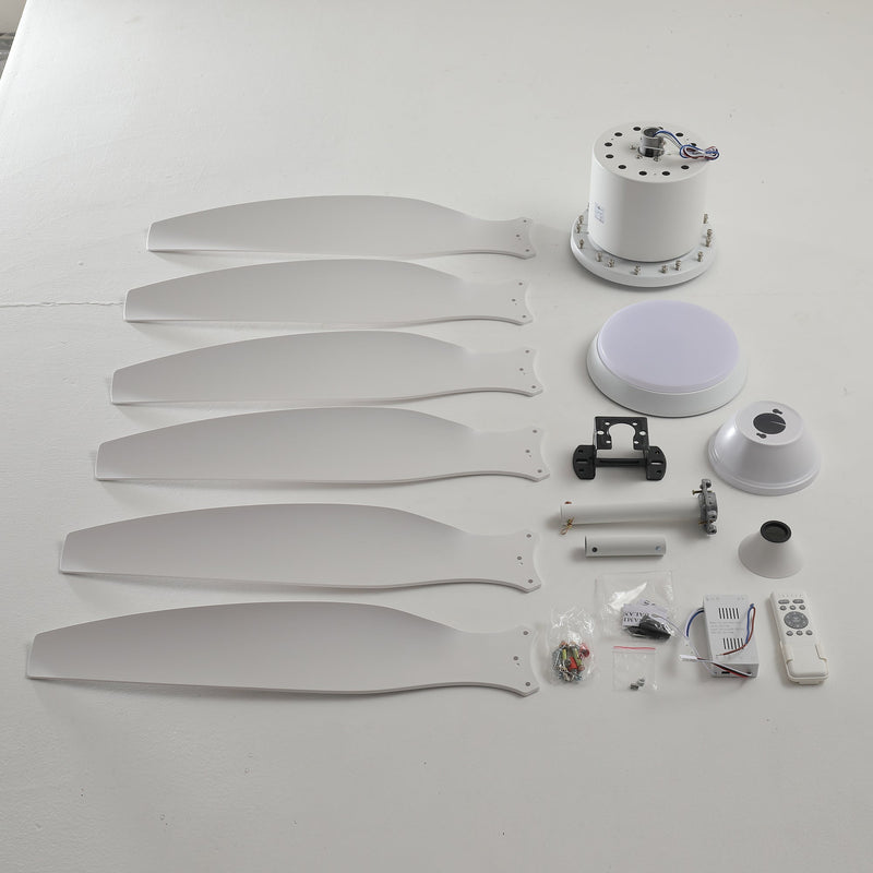 6 PCS ABS Blades 56" Ceiling Fan With Light Kit by HouseOfZazla