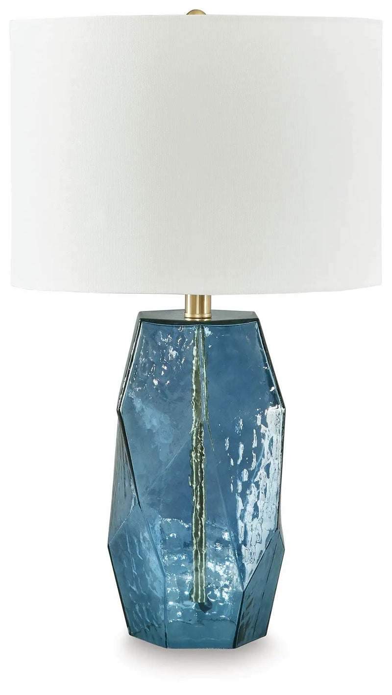 Tallow - Glass Table Lamp - Blue by Unique Piece Furniture