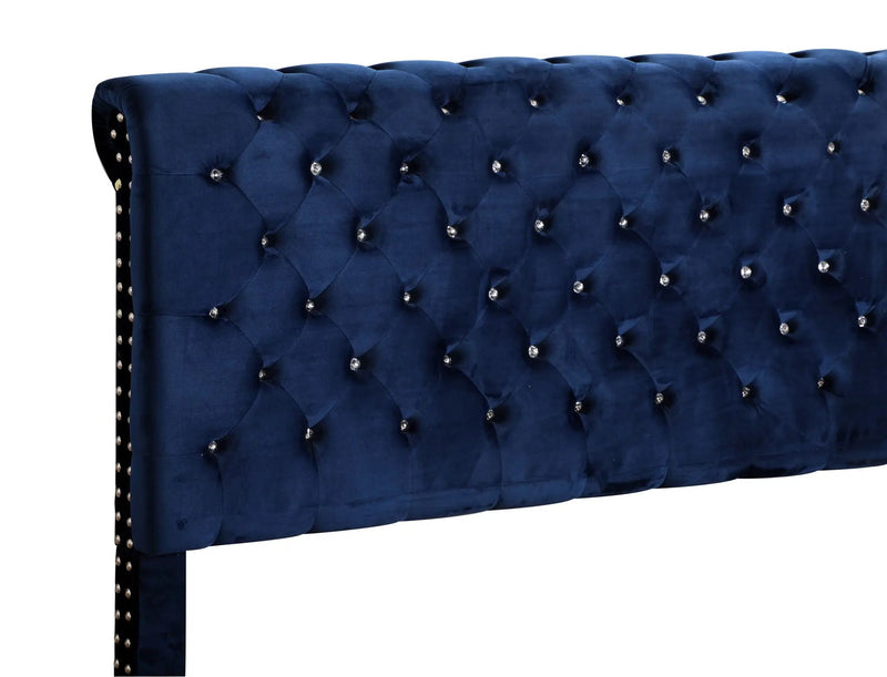 Elegant Transitional Upholstered Bed by Unique Piece Furniture