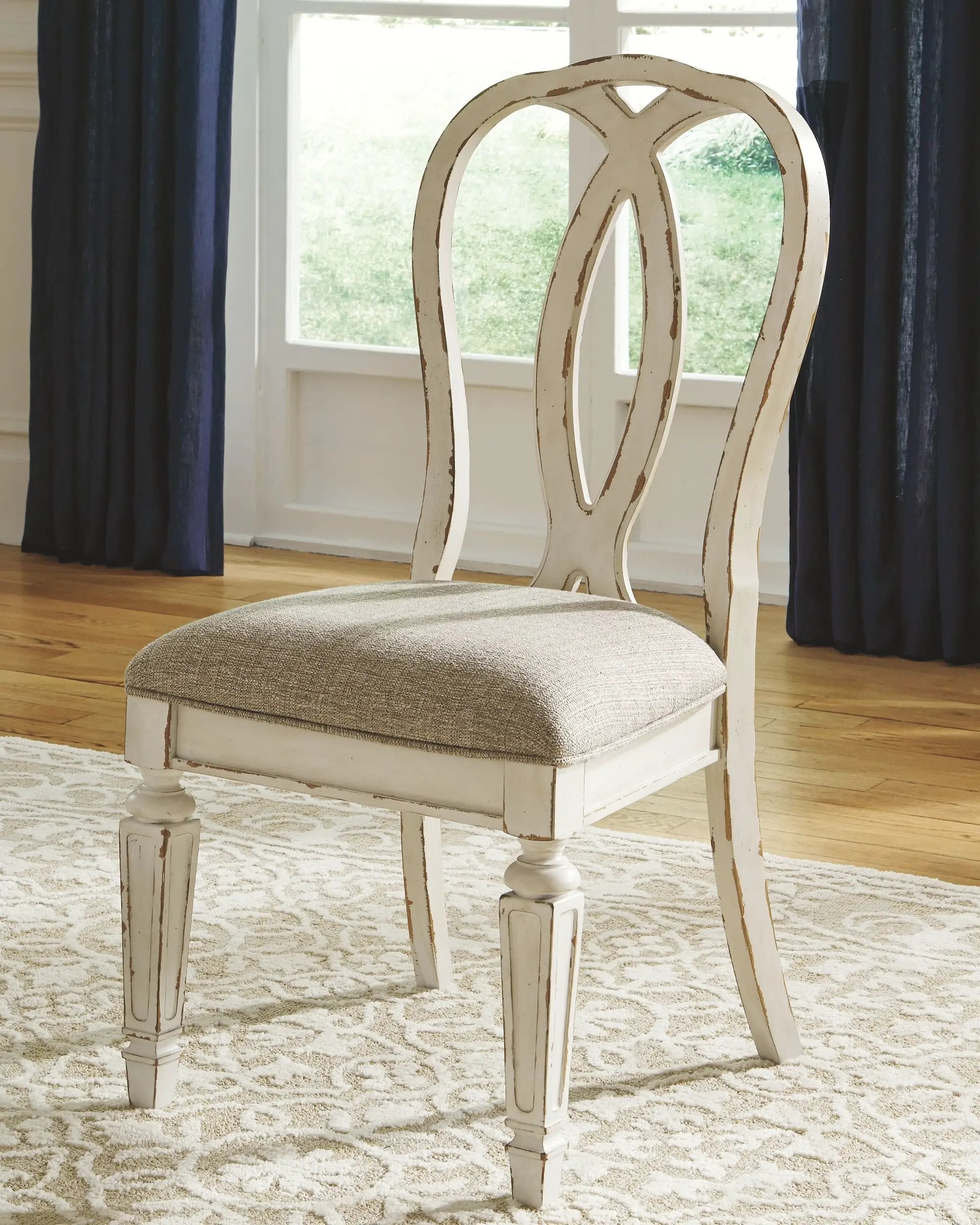 Realyn - Dining UPH Side Chair (Set of 2) - Ribbonback - Chipped White by Unique Piece Furniture