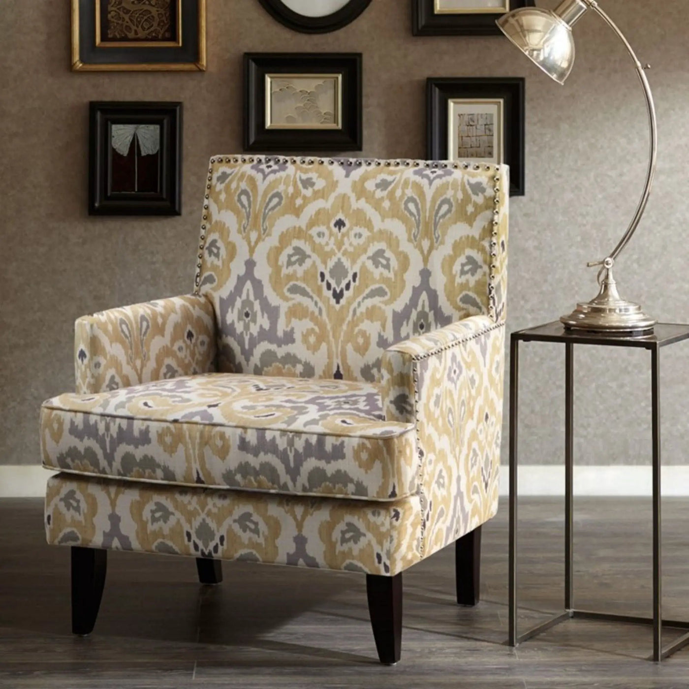 Colton - Track Arm Club Chair With Nailhead Trim by HouseOfZazla
