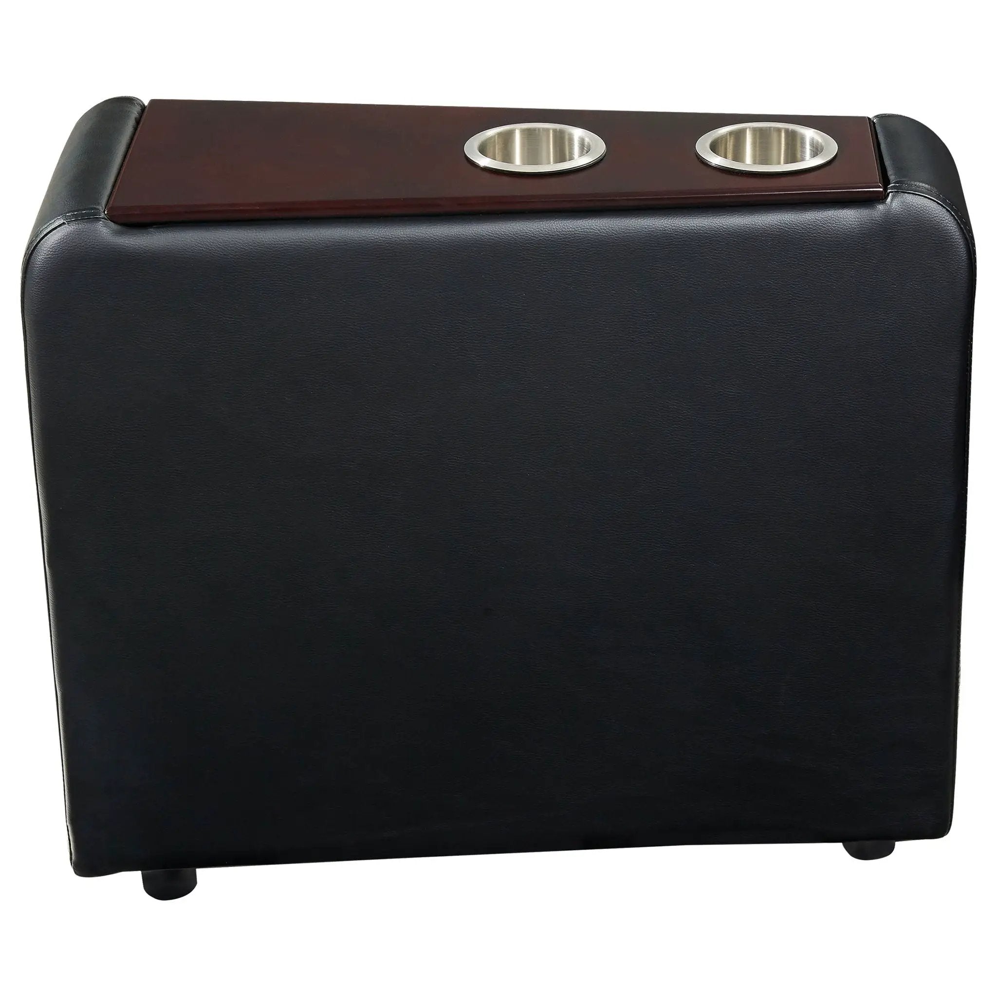Nseluka - Upholstered Wedge Console For Home Theater With Cupholders - Black by HouseOfZazla
