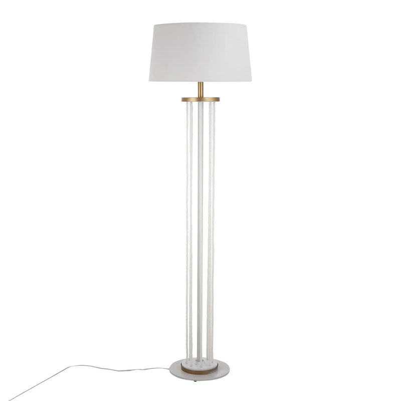 Rope Contemporary Floor Lamp - Natural / White by HouseOfZazla