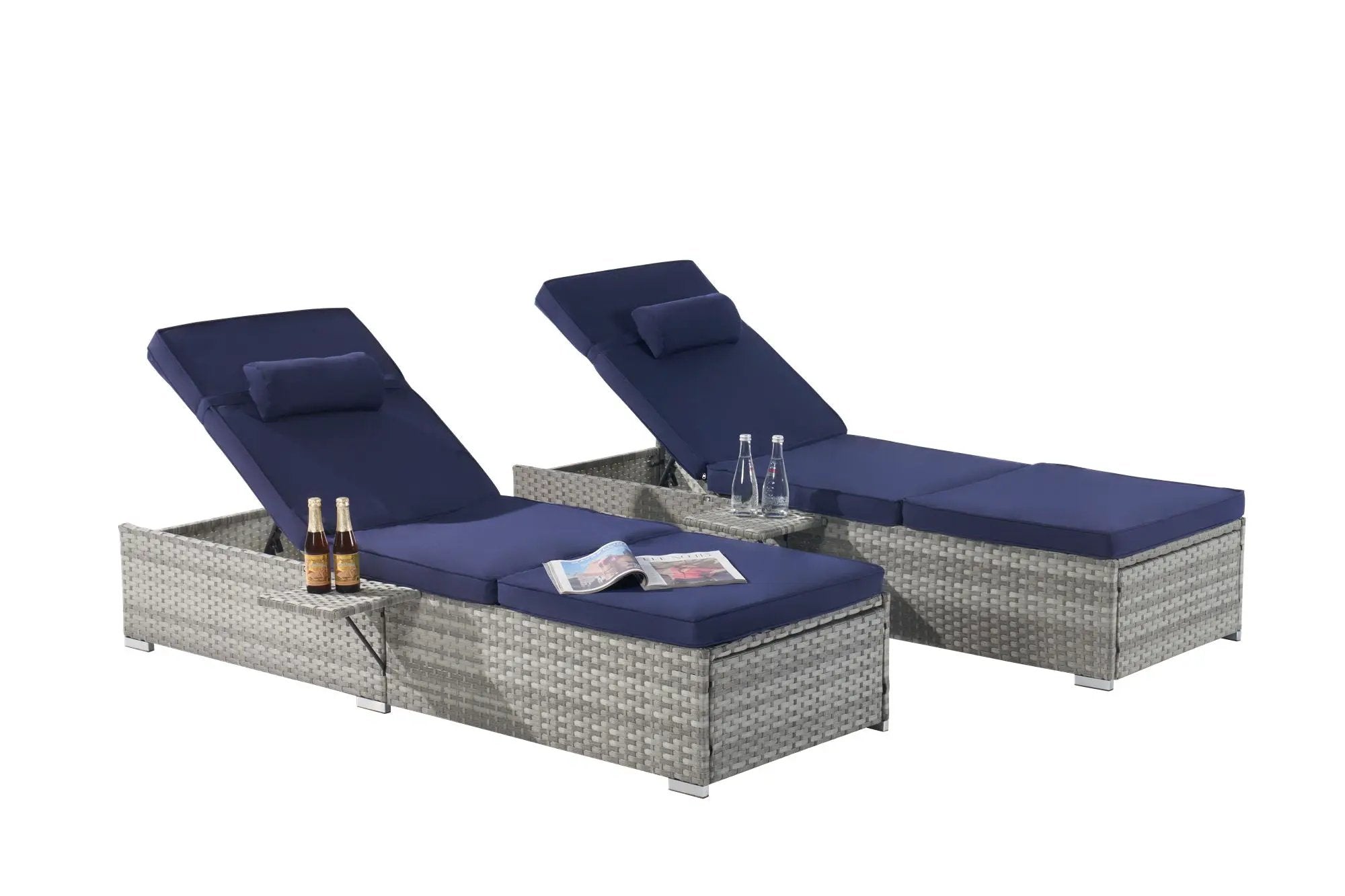 Outdoor Sofa Pe Rattan Furniture Deck Chair - Gray by HouseOfZazla