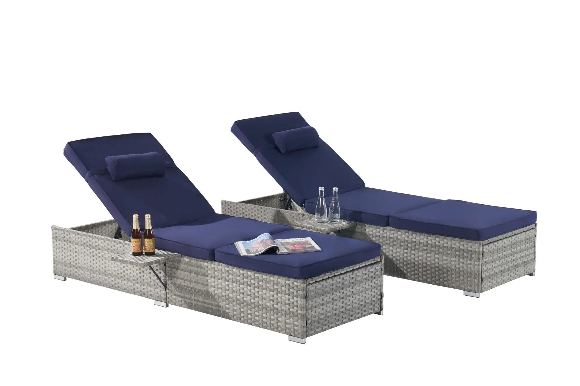 Outdoor Sofa Pe Rattan Furniture Deck Chair - Gray by Unique Piece Furniture