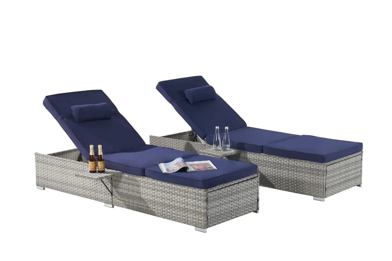 Outdoor Sofa Pe Rattan Furniture Deck Chair - Gray by Unique Piece Furniture